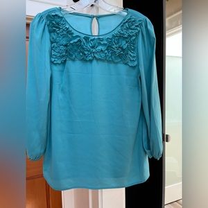 Blue silk blouse size small